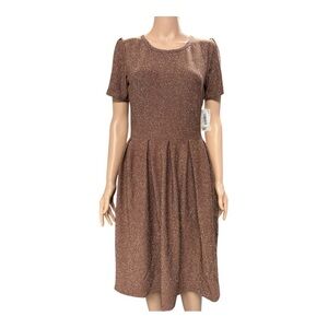 LuLaRoe Shimmering Bronze Midi Dress